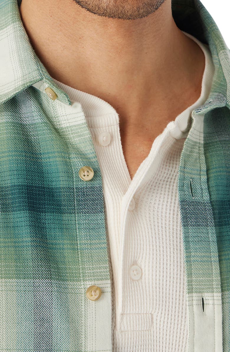Fair Harbor Plaid Lightweight Flannel Button-Up Shirt, Alternate, color, Green Hills Plaid