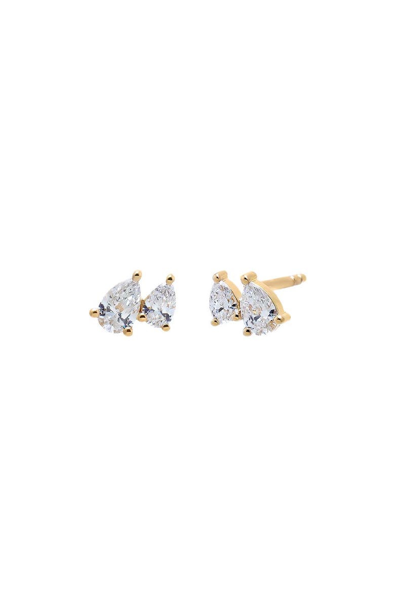 BY ADINA EDEN Lab Grown Diamond Double Pear Stud Earring 14K, Main, color, 14K Gold