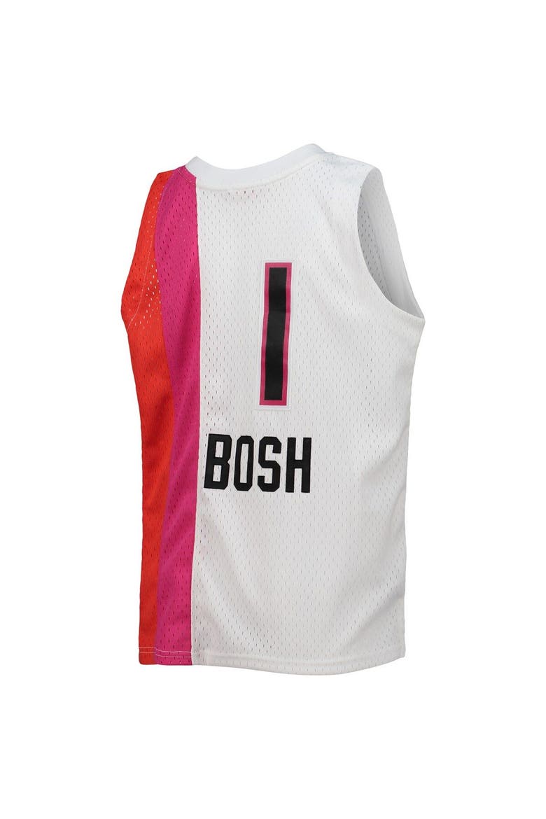 Youth Mitchell & Ness Chris Bosh White Miami Heat 2011/12 Hardwood Classics Swingman Jersey, Alternate, color, White