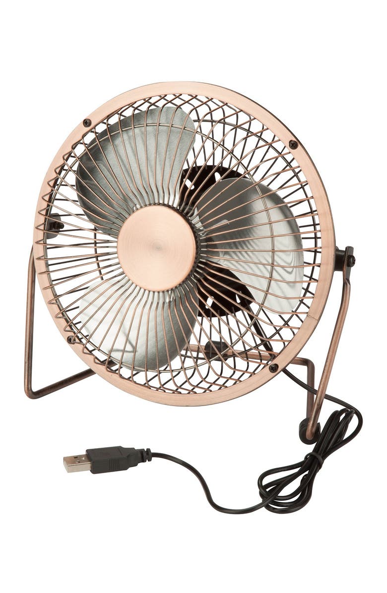 HONEY-CAN-DO Bronze USB Powered Desk Fan, Main, color, 