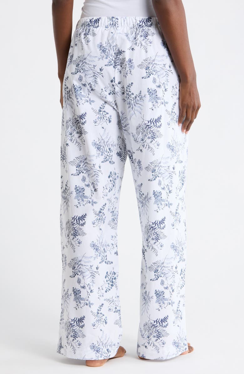 NORDSTROM RACK Cotton Poplin Pajama Pants, Alternate, color, White- Navy Restore Floral