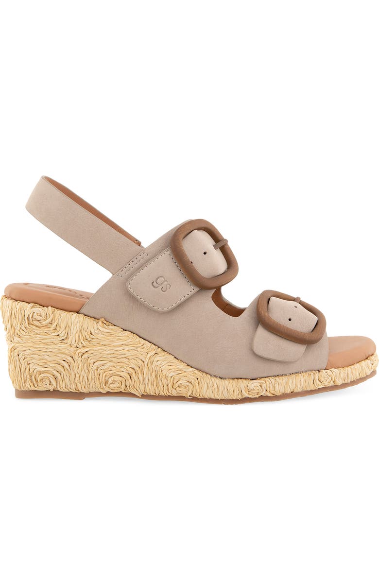 Gentle Souls Greca Raffia Slingback Platform Wedge Sandal, Alternate, color, Mushroom Nubuck