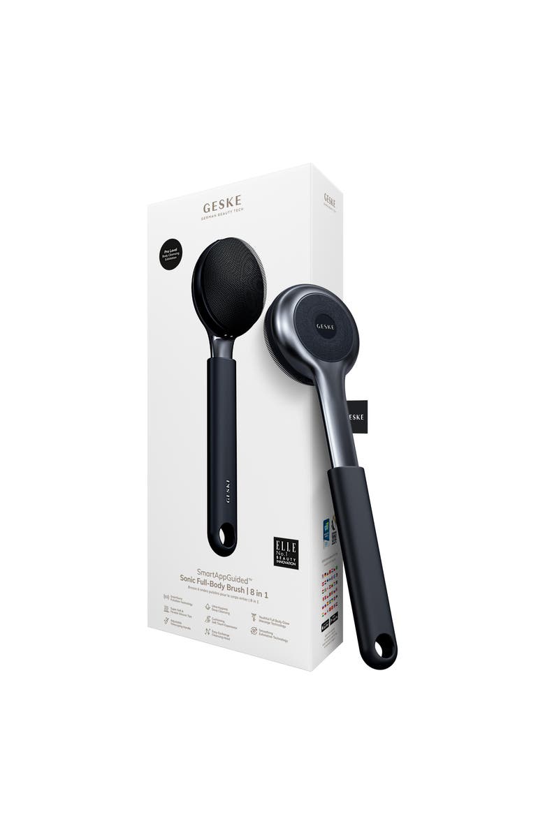 GESKE SmartAppGuided Sonic Full-Body Brush & Intensive Exfoliator | 8 in 1, Main, color, Black