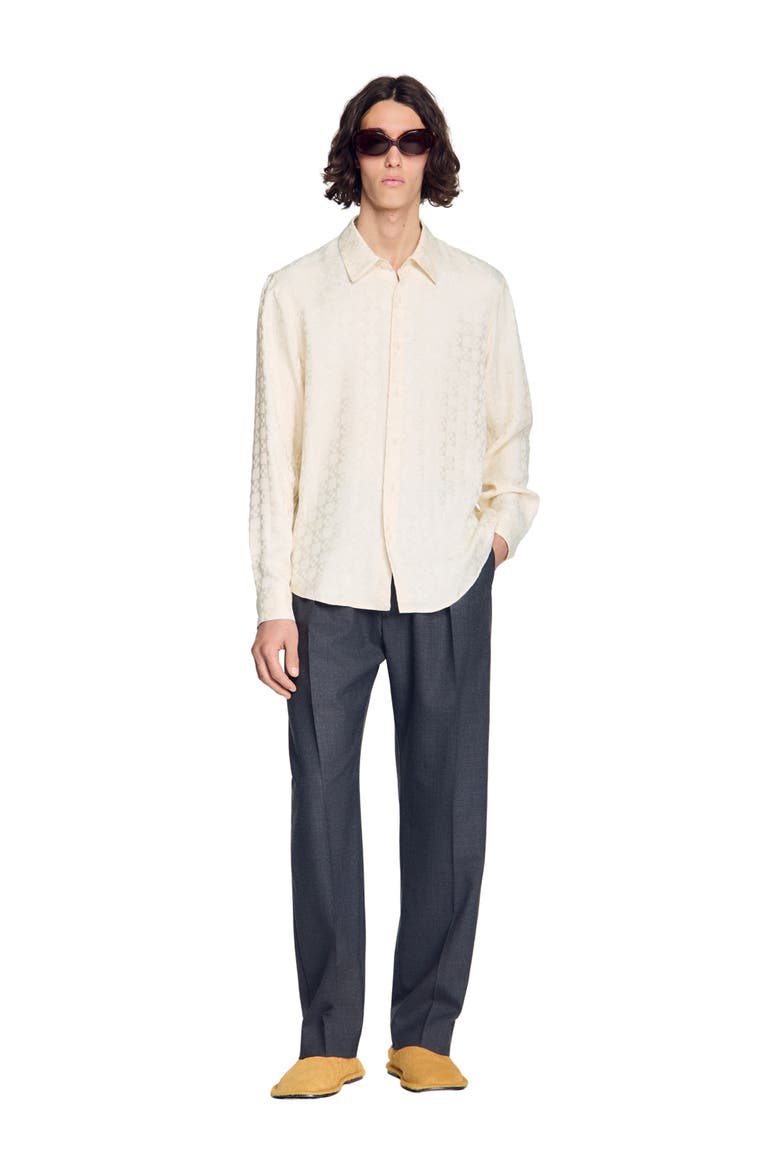Square Cross loose-fit shirt, Alternate, color, White