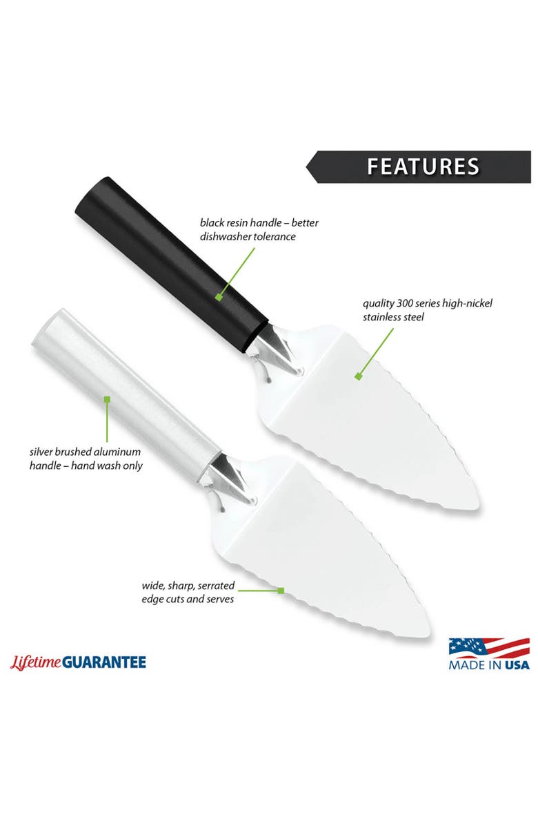 Rada Cutlery Serrated Pie Server Stainless Steel Face, Alternate, color, Black