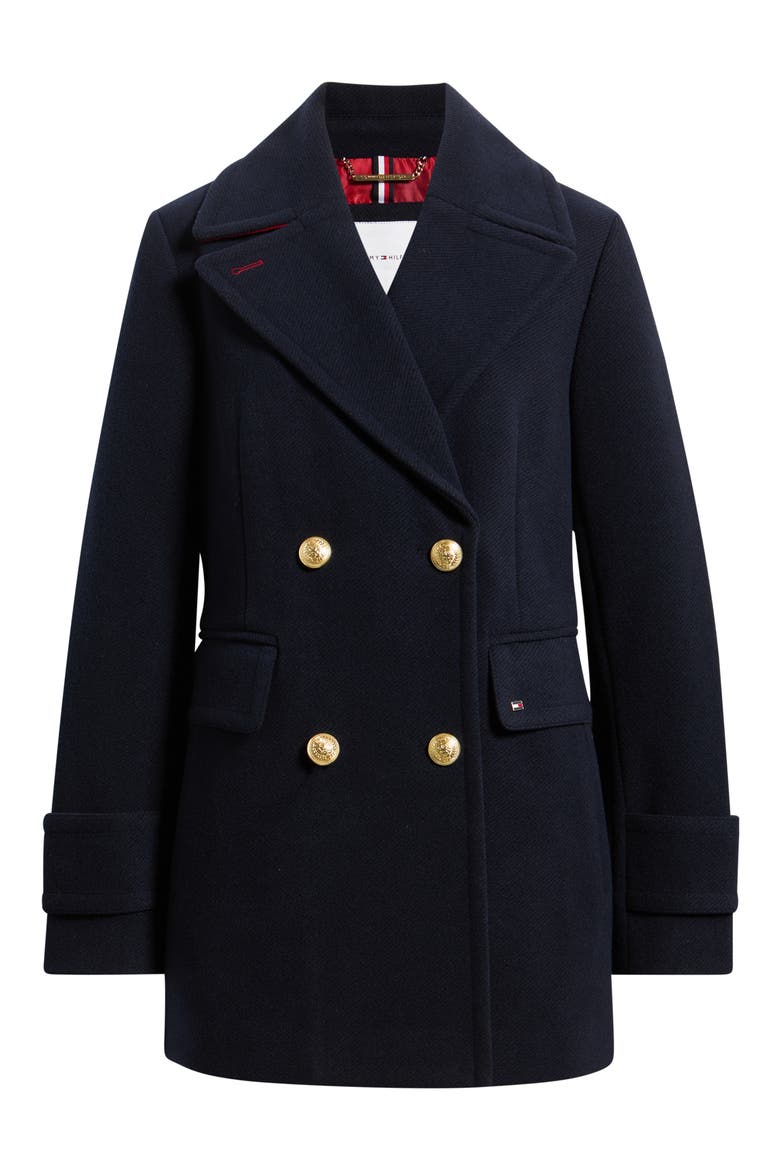 Twill Peacoat, Alternate, color, NAVY