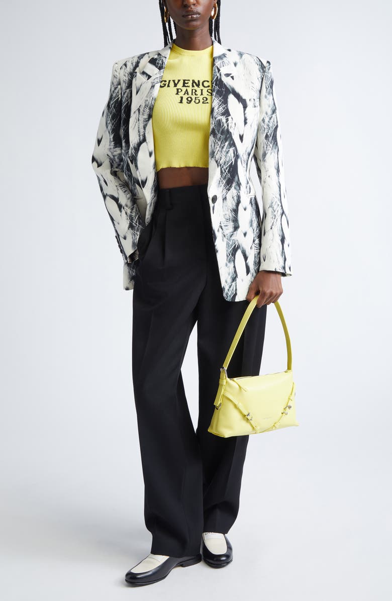 Givenchy Hair Print Wool Blend Blazer, Alternate, color, Black/ White