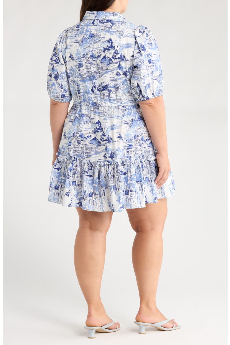 Francine Cotton Toile Minidress, Alternate, color, WHITE/ BLUE