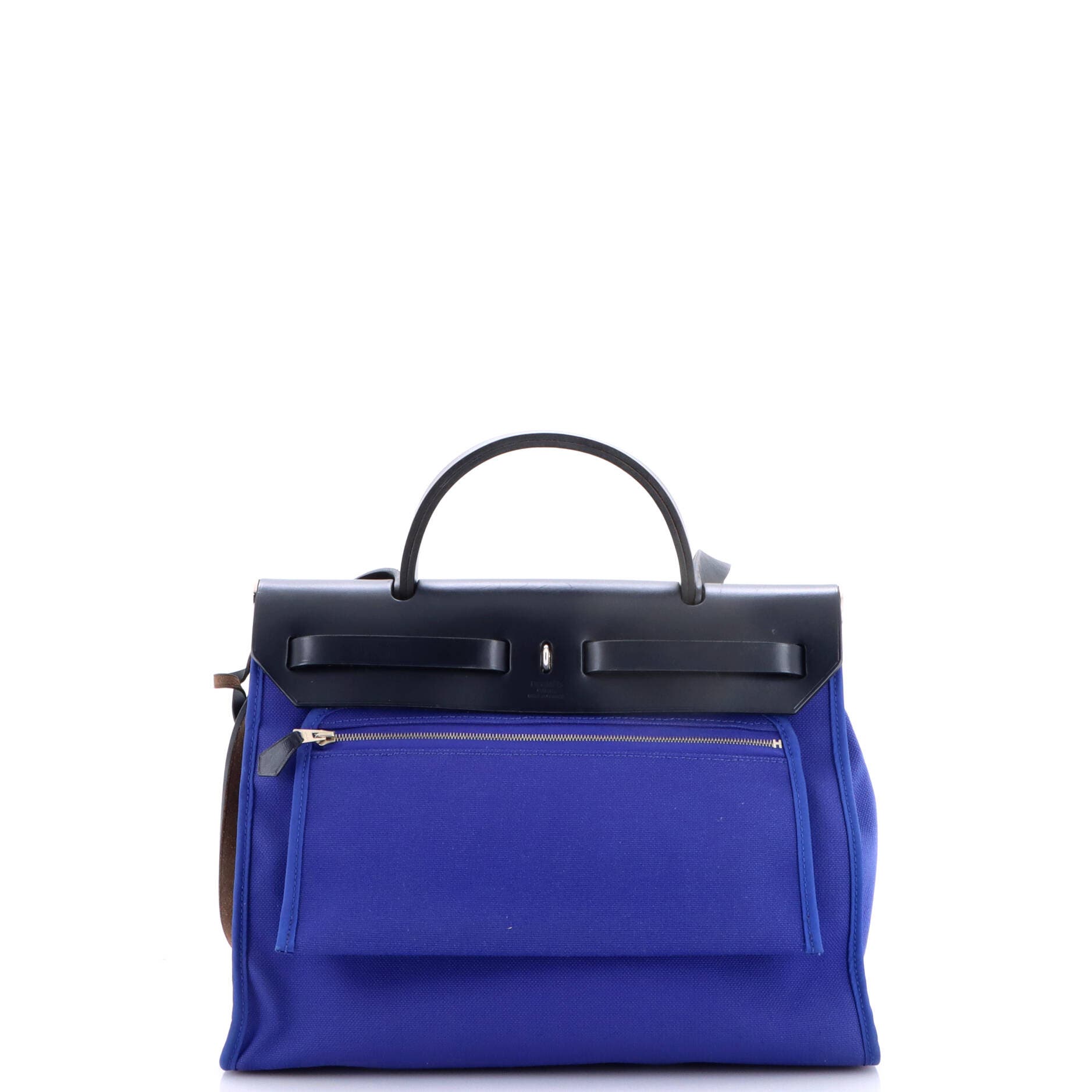 Herbag Zip Leather and Toile 31, Alternate, color, Blue