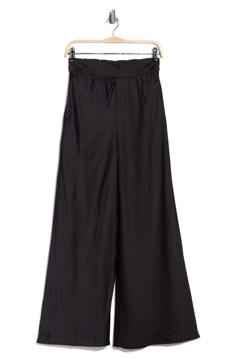 Renee C Satin Wide Leg Pants, Alternate, color, Black