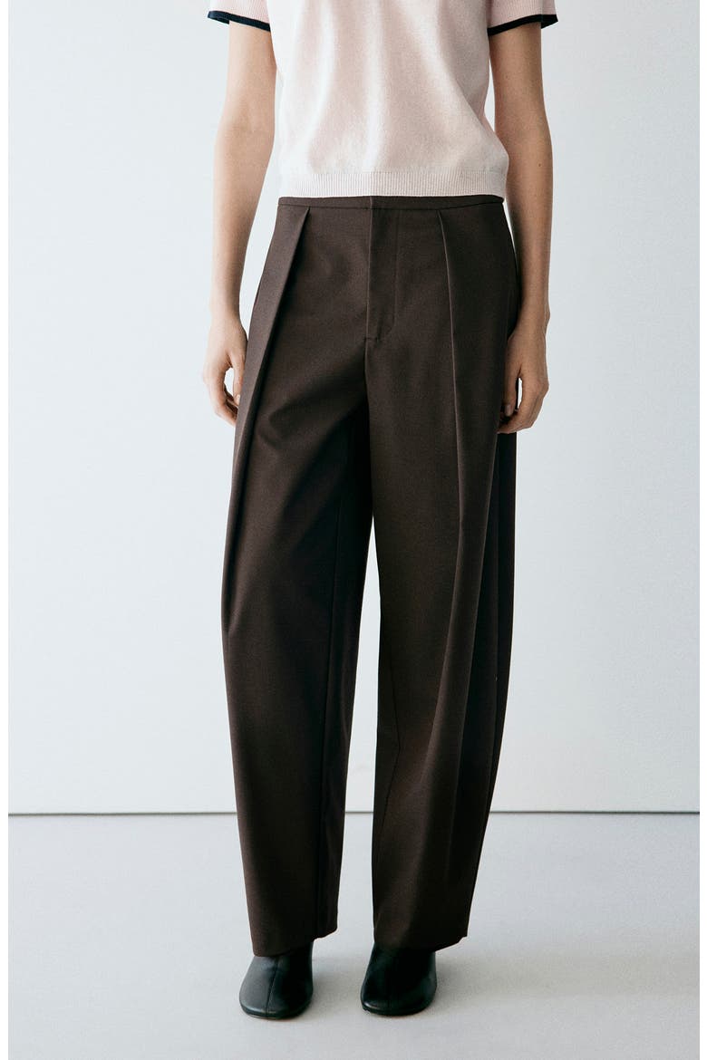 Balloon Pleated Pants, Alternate, color, CHOCOLATE