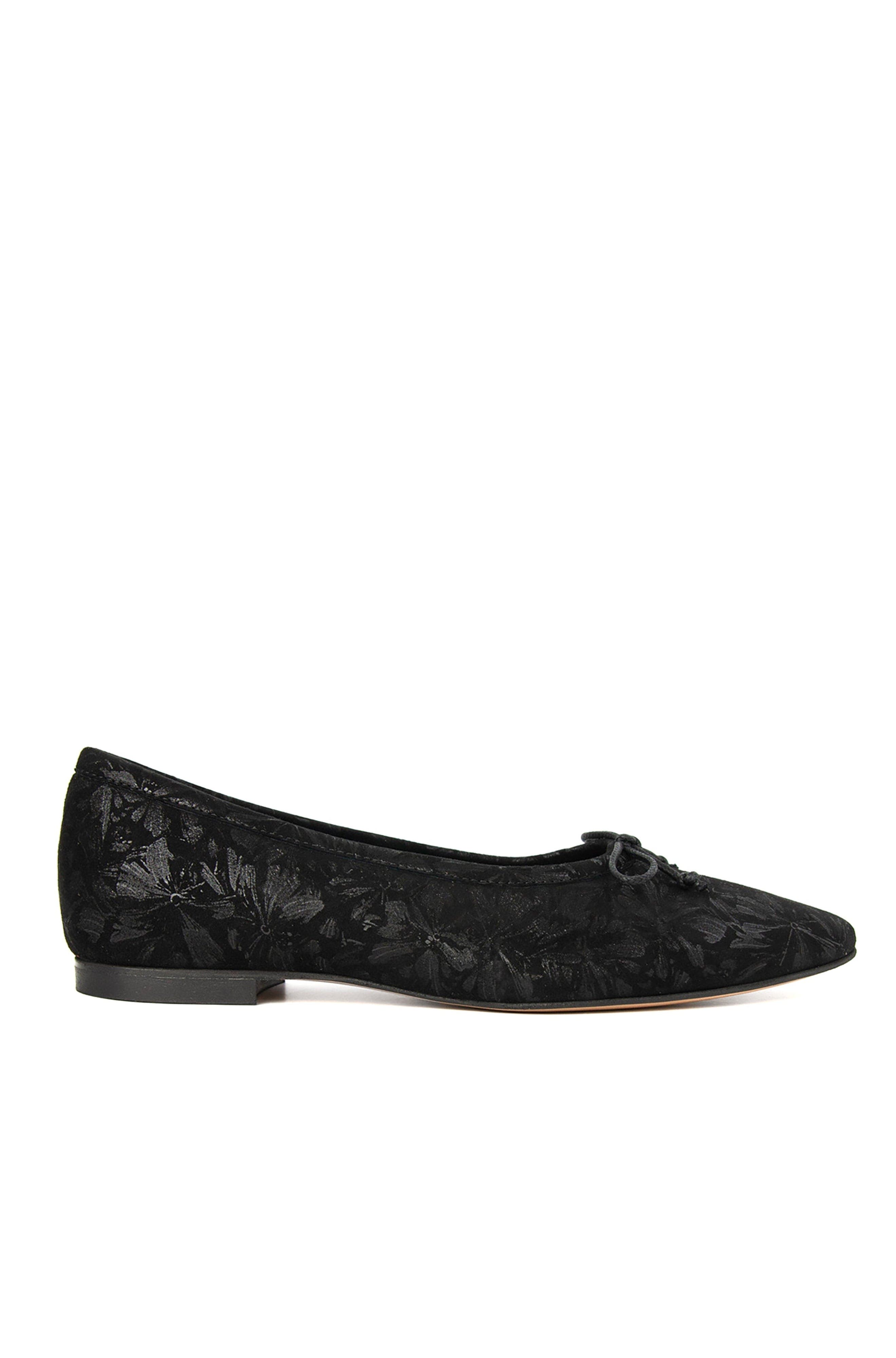 Amelie Leather Ballet Flat, Alternate, color, Black Floral