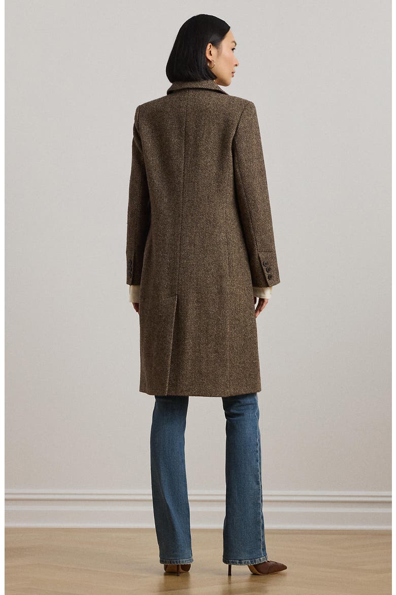 Glen Check Wool Blend Coat, Alternate, color, BROWN BROKEN TWILL