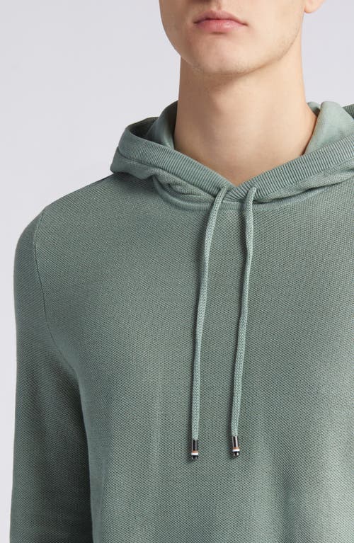 Hugo Boss Boss Trapani Mesh Sweater Hoodie In Open Green
