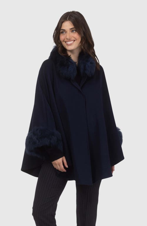 Gorski Wool And Cashmere Cape In Blue