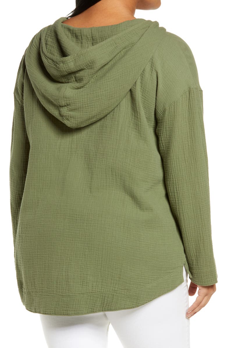 Caslon<sup>®</sup> Double Gauze Linen Blend Hoodie, Alternate, color,