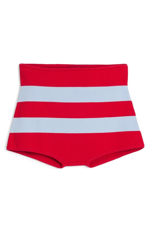Desigual Stripe Shorts In Red