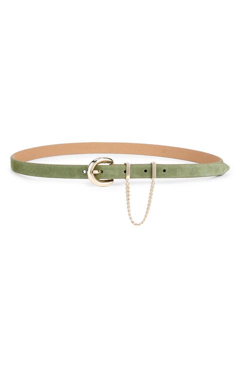 Chain Buckle Leather Belt