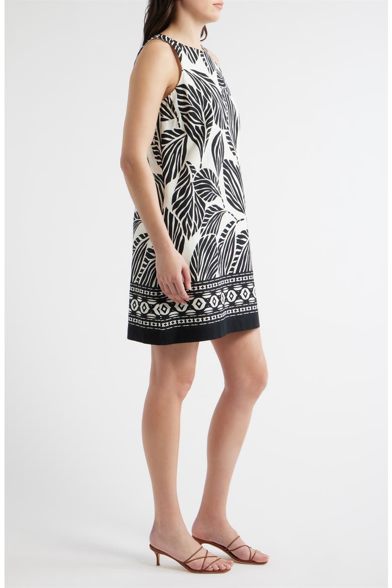 Print A-Line Linen Blend Minidress, Alternate, color, IVORY MULTI