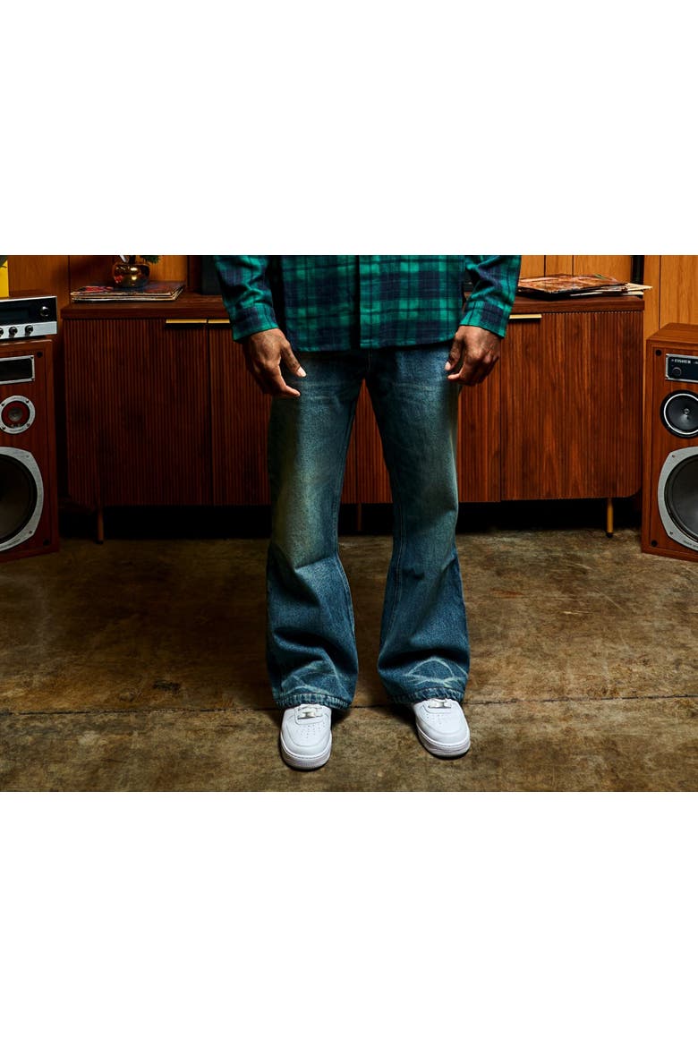 Devani Westside Flare Denim, Alternate, color, Blue