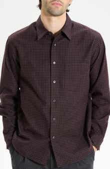 Theory Weekend Woods Check Cotton Button-Up Shirt
