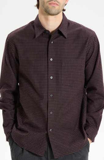 Theory Weekend Woods Check Cotton Button-Up Shirt