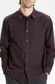 Theory Weekend Woods Check Cotton Button-Up Shirt