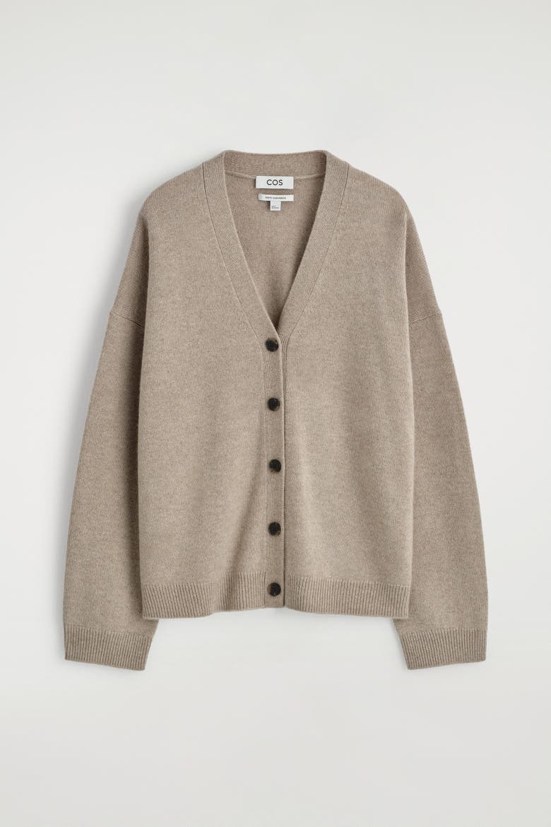 Cashmere V-Neck Cardigan, Alternate, color, BEIGE