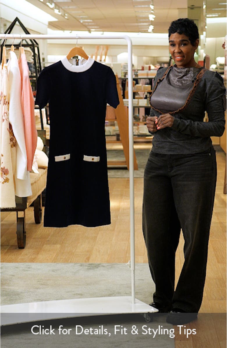 Mock Neck Short Sleeve Sweater Dress, sales video thumbnail