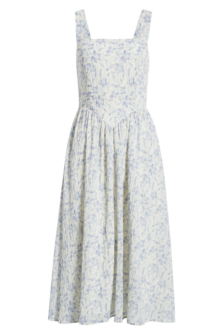 Floral Sleeveless Fit & Flare Sundress, Alternate, color, BLUE FLORAL