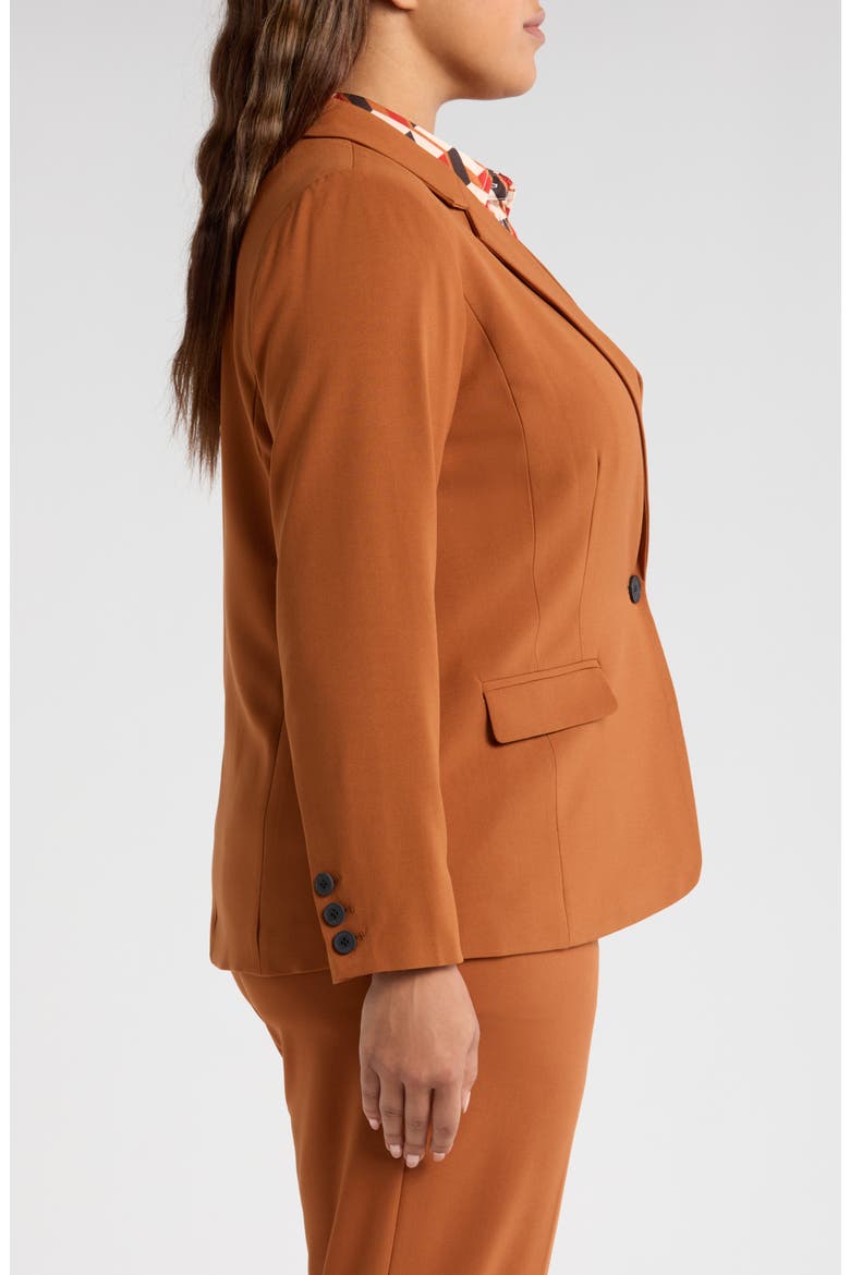 One-Button Blazer, Alternate, color, COGNAC BLACK