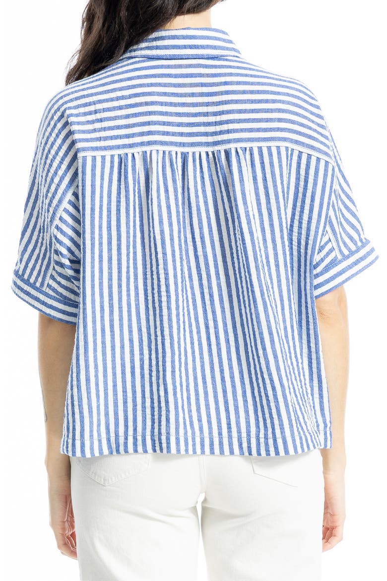 Textured Stripe Camp Shirt, Alternate, color, BLUE/ WHITE STRIPE