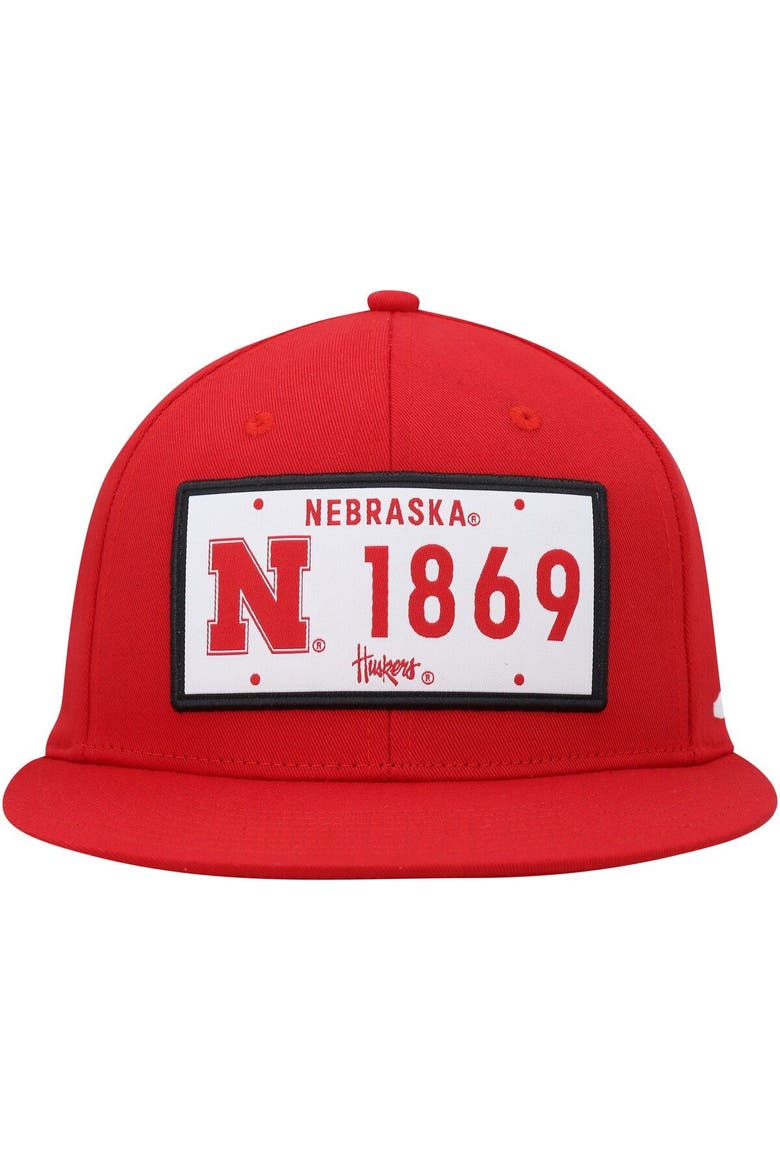 Men's adidas  Scarlet Nebraska Huskers Established Snapback Hat, Alternate, color, Scarlet