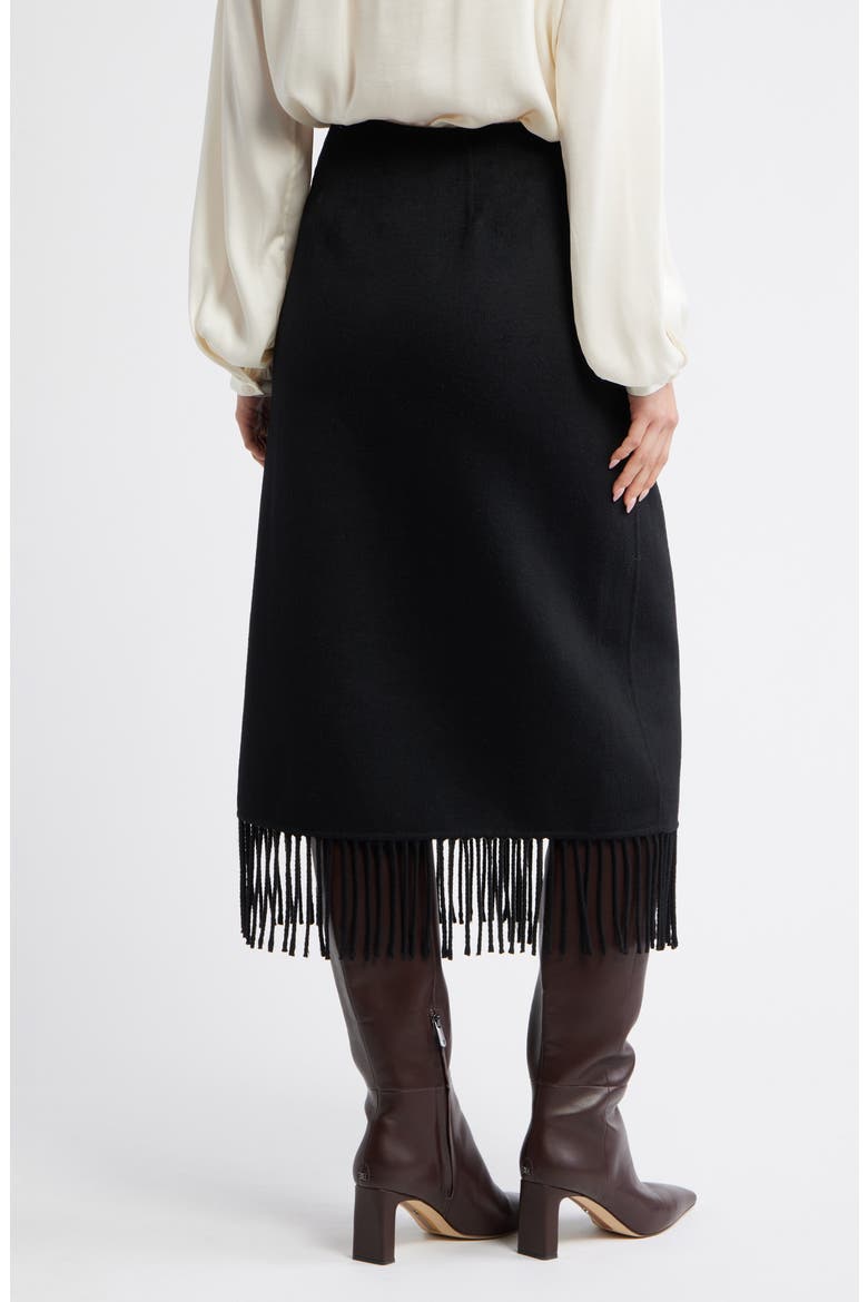 Odette Wool Blend Midi Skirt, Alternate, color, BLACK