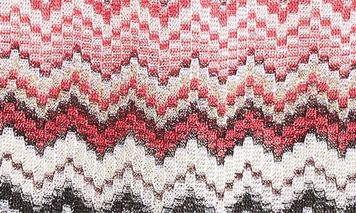 Shop Missoni Chevron Stripe Knit Tank In Pink/beige Multi