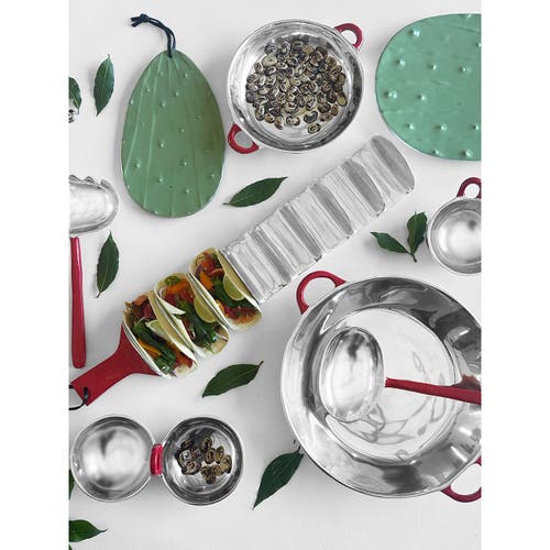 Lunares San Miguel 2 Part Salsa Bowl In Silver
