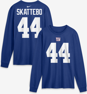 Nike Men's Nike Cam Skattebo Royal New York Giants Name & Number Long Sleeve T-Shirt
