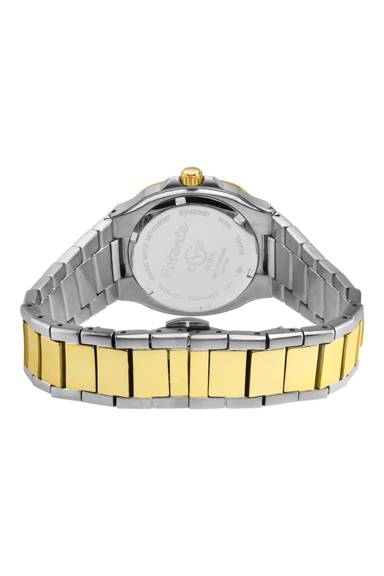 Potente Two-Tone Swiss Diamond Bracelet Watch, 33mm - 0.012ct., Alternate, color, TWO TONED SS IPYG