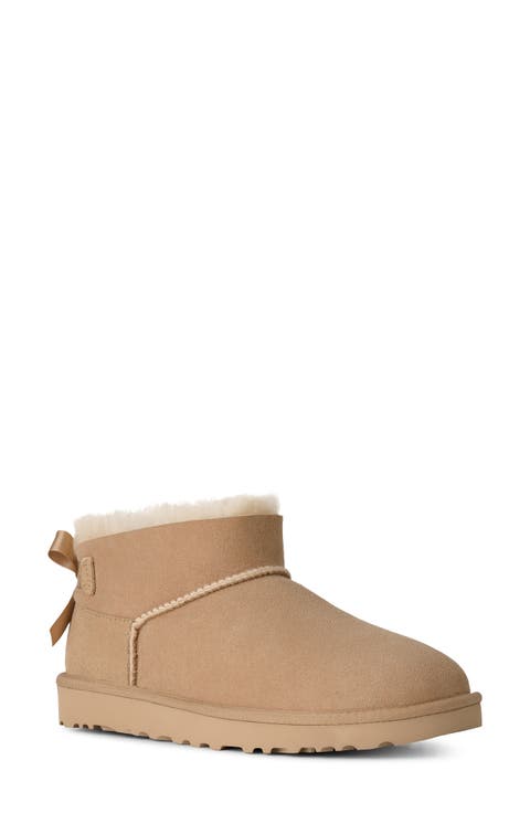 Ultra Mini Bailey Bow Genuine Shearling Boot