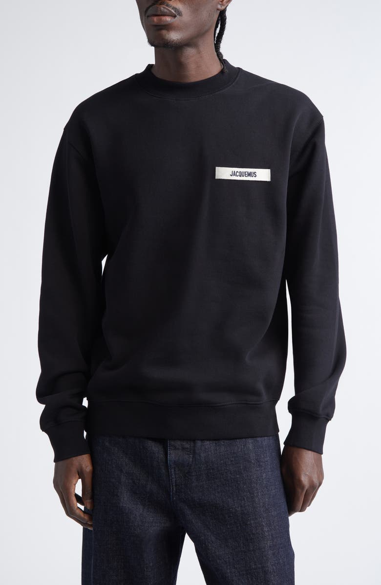Jacquemus Le Sweatshirt Gros Grain Sweatshirt, Main, color, Black