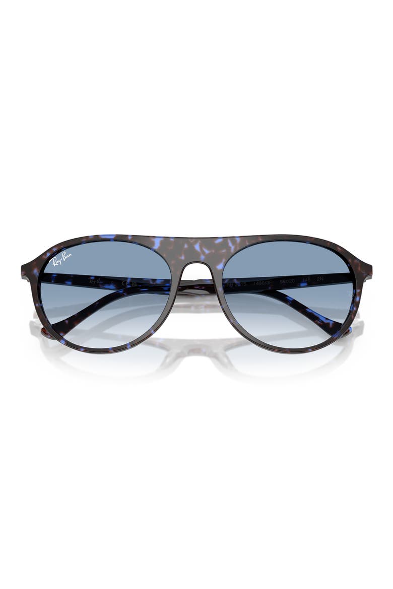 59mm Gradient Round Sunglasses, Alternate, color, BLUE HAVANA