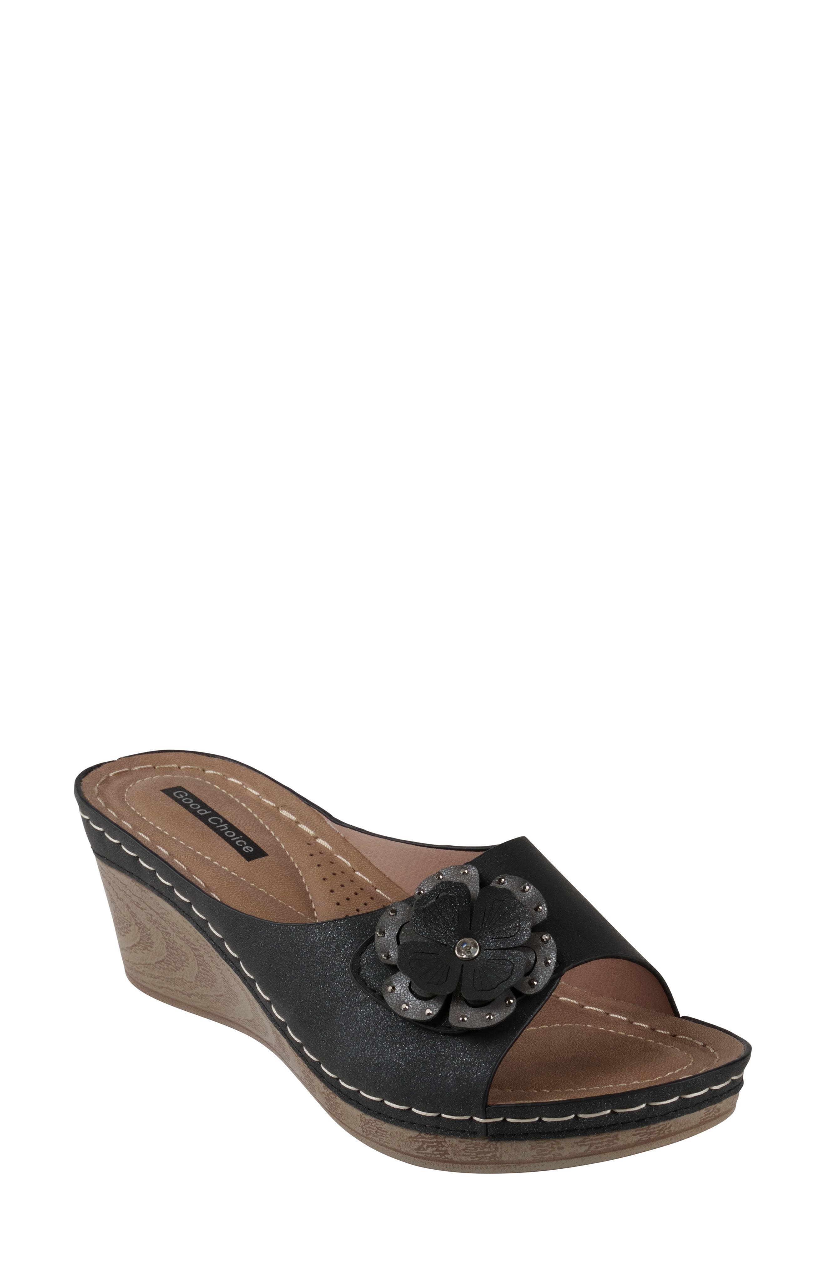 GC SHOES Naples Flower Wedge Sandal