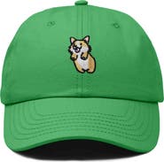 Dalix Leaping Corgi Embroidered Cap