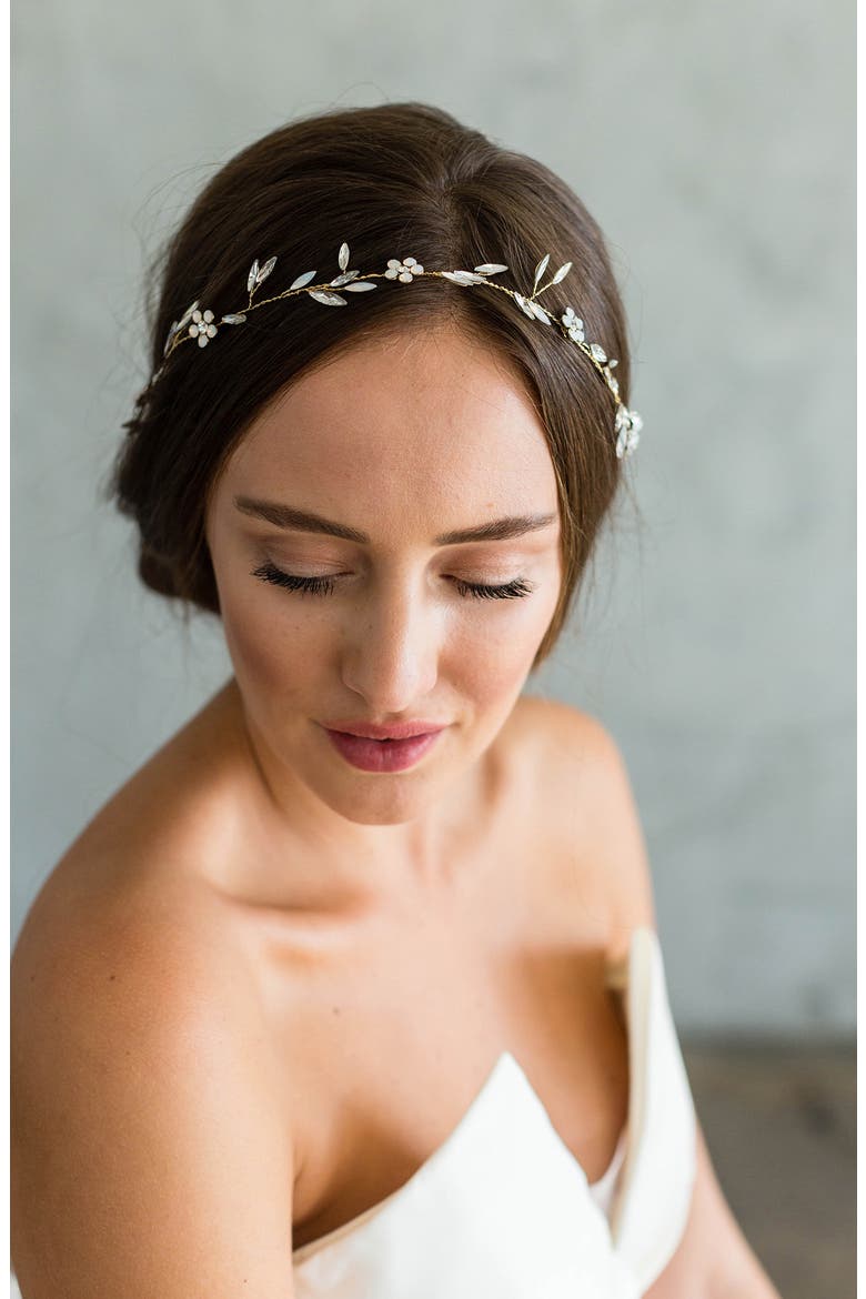 Galatea Opal & Czech Crystal Halo, Alternate, color, GOLD