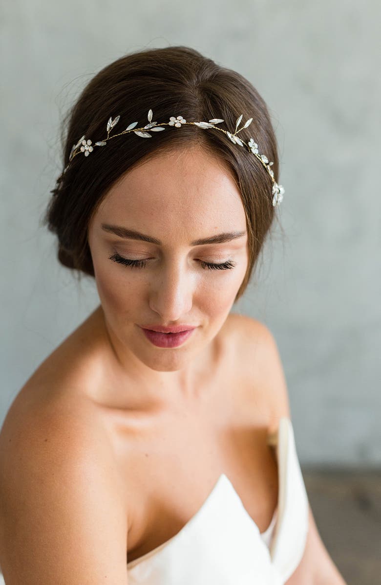 Brides & Hairpins Galatea Opal & Czech Crystal Halo, Alternate, color, Gold