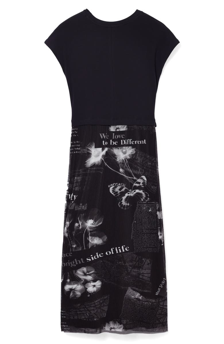 Desigual Good News Cap Sleeve Dress, Alternate, color, 