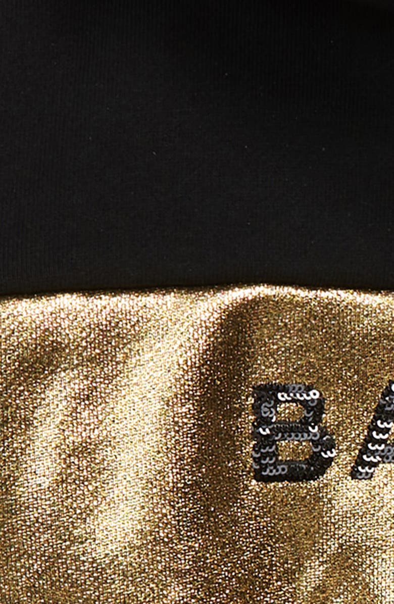 Balmain Kids' Colorblock Cotton Crop Hoodie, Alternate, color, 