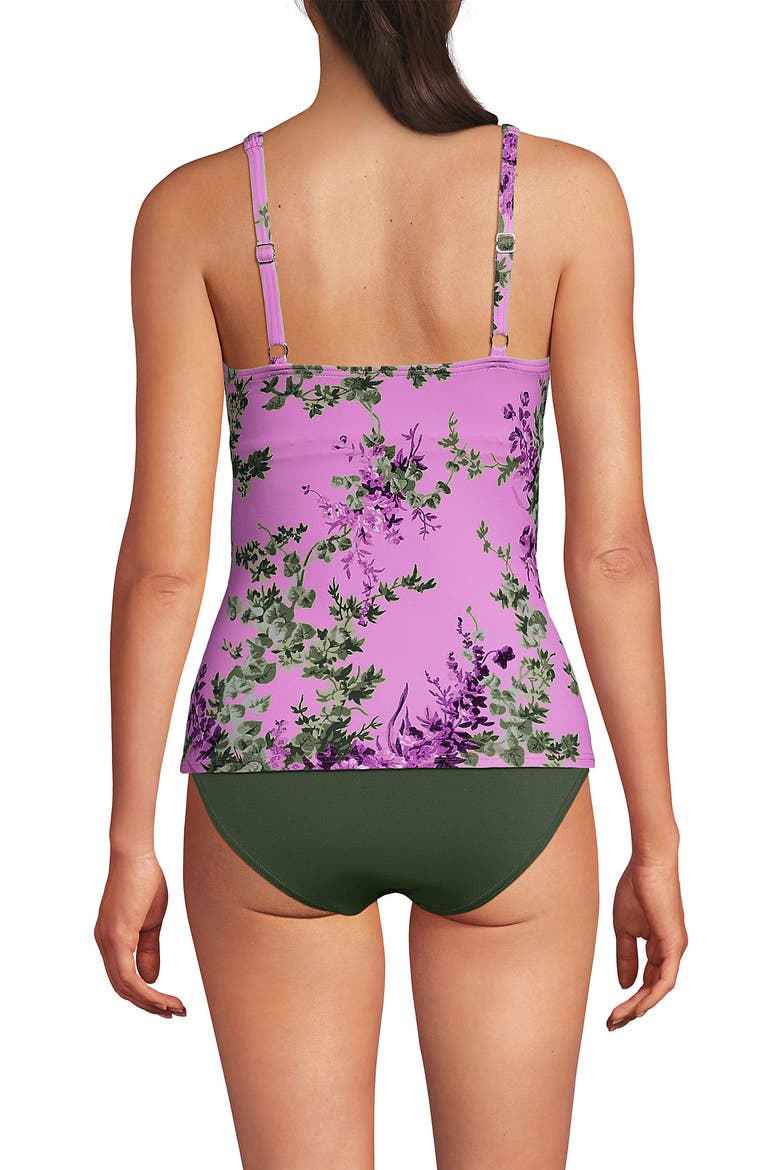 Petite Sweetheart Wrap Underwire Tankini Top, Alternate, color, Pink/White Blooms