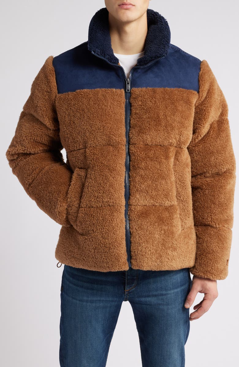 UGG<sup>®</sup> Emette UGGfluff Puffer Jacket, Alternate, color, Chestnut / Mariner
