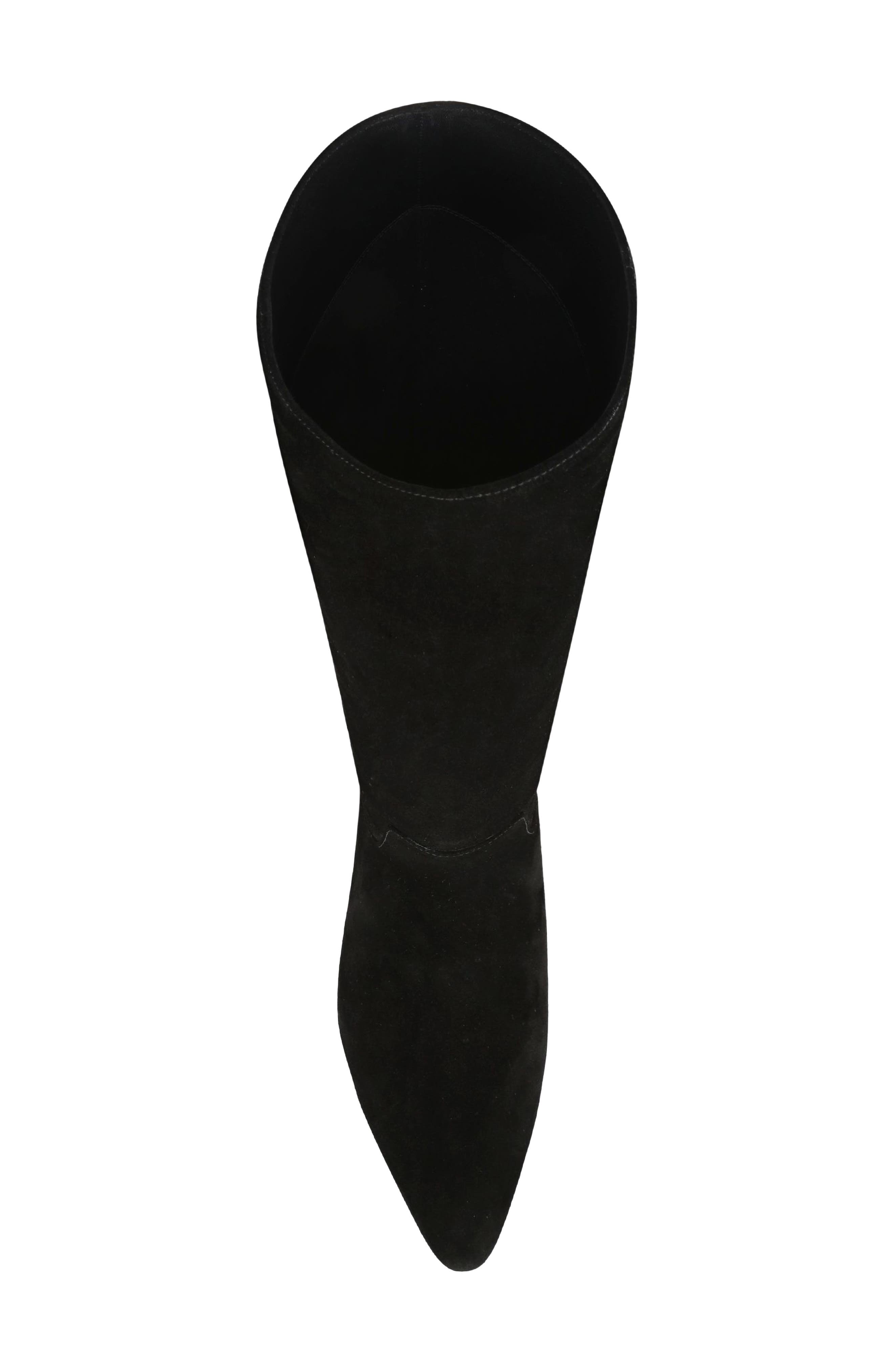 Gabrielle Snake Embossed Leather Knee High Boot, Alternate, color, BLACK SUEDE